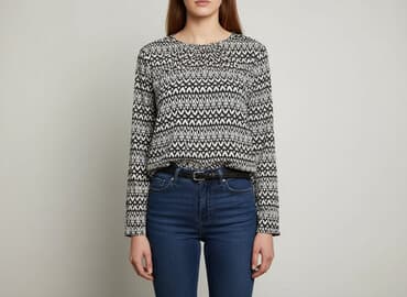 bluzki we wzory geometryczne: Bluzka damska, rozmiar M — 1