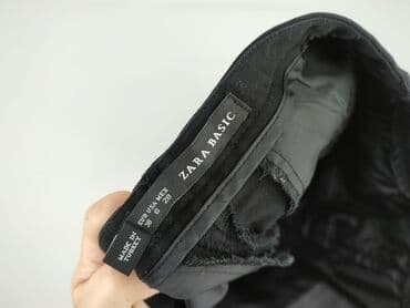 zara spodnie czarne szerokie: Zara, Spodnie materiałowe damskie, rozmiar M — 4