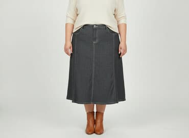 jeansowe trapezowe spódniczka: Spódnica damska, rozmiar 4XL — 6