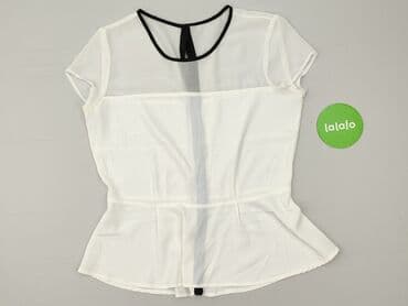 bluzka z baskinką biała: Bluzka damska, rozmiar L — 2