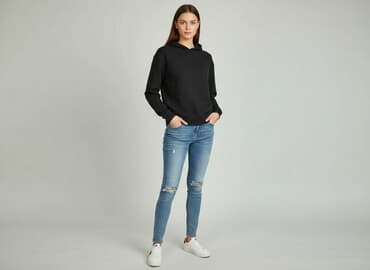 bluzka z krotkim rekawem z kapturem: Bluza z kapturem damska, rozmiar S — 1