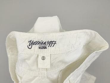 biale materialowe spodnie: Yessica, Spodnie cargo damskie, rozmiar L — 4