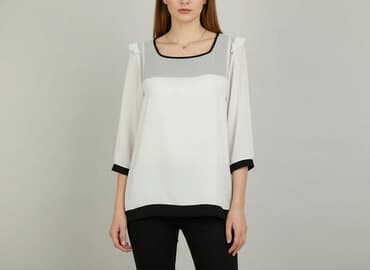 biała jedwabna bluzka damska: Bluzka damska, rozmiar S — 6