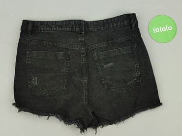 czarne krótkie spodenki z dziurami: Boohoo, Szorty damskie, rozmiar M — 10