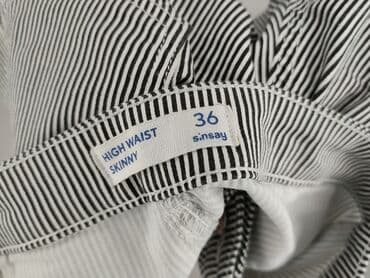 sinsay czarne spodnie z wysokim stanem: Spodnie materiałowe damskie, rozmiar S — 6