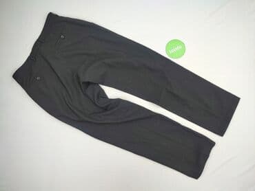 czarne spodnie z białą nitką: Spodnie materiałowe damskie, rozmiar XL — 4