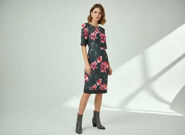 sukienka midi na wesele koronka: Sukienka damska, rozmiar M — 5