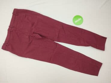 bordowe spodnie woskowane: Yessica, Spodnie materiałowe damskie, XL — 3