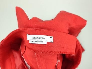 czerwone spodnie reserved: Spodnie materiałowe damskie, rozmiar M — 4