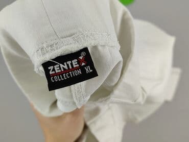 białe lniane spodnie zara: Zentex, Spodnie materiałowe damskie, rozmiar XL — 4