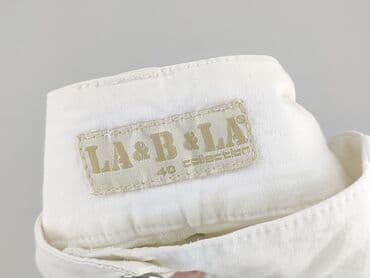 biale szerokie jeansy: Spodnie materiałowe damskie, rozmiar M — 4