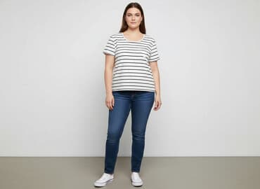 t shirty w biało czarne paski: T-shirt damski, rozmiar XL — 1