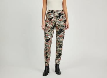 legginsy damskie kwiaty: Spodnie materiałowe damskie, rozmiar M — 7