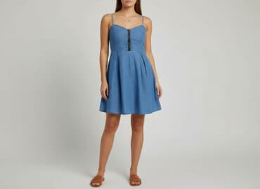 sukienki dżinsowe damskie duże rozmiary: Sukienka damska, rozmiar S — 5