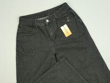 szare szerokie jeansy: Jeansy damskie, rozmiar 2XS — 1