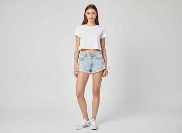 czarne krótkie spodenki sinsay: Szorty damskie, rozmiar XS — 7