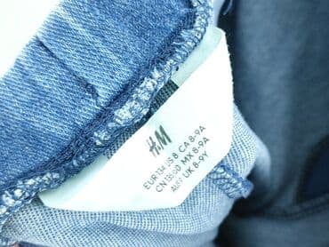 spodnie z lampasami h m: Spodnie jeansowe, H&M, 8 lat, 128/134, stan - Idealny — 4