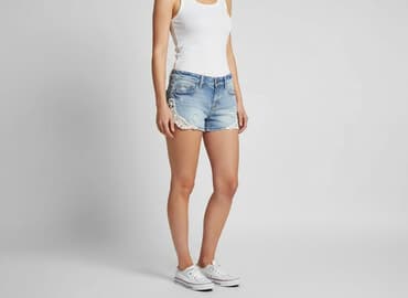 skórzane krótkie spodenki: Denim Co, Szorty damskie, rozmiar S — 8