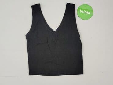 czarne t shirty w serek damskie: Top damski, rozmiar S — 2