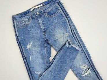 jeansy z asymetrycznym zapieciem: DENIM JEANS, Jeansy damskie, rozmiar M — 1