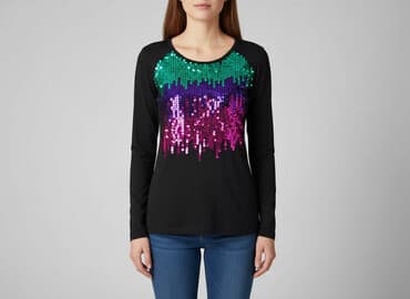 bluzka z cekinami damska: KappAhl, Women`s shirt, size One size — 1