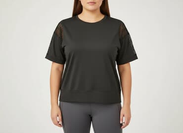 czarne t shirty damskie w serek: Shein, T-shirt damski, rozmiar XL — 9