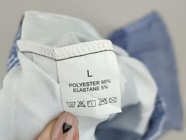 jeansy szerokie nogawki: Spodnie materiałowe damskie, rozmiar L — 4