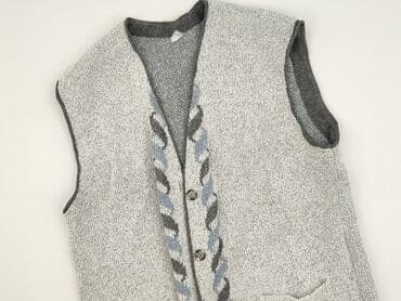 Inne ubrania męskie: Kamizelka męska dzianinowa, bezrękawnik - Kolor: jasnoszary melanż z — 1