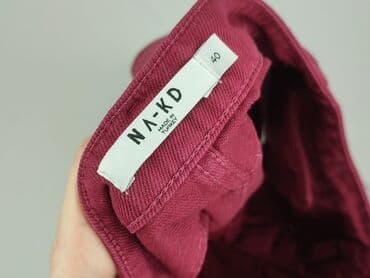 jeansy bordowe damskie: NA-KD, Jeansy damskie, rozmiar L — 4