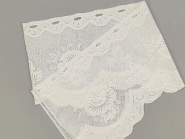 krótkie zasłony: Firanka żakardowa z wycięciami na żabki/karnisz - Kolor: biały/ecru - — 1