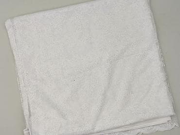 obrusy: Biała firana żakardowa z delikatnym, roślinnym wzorem — 1