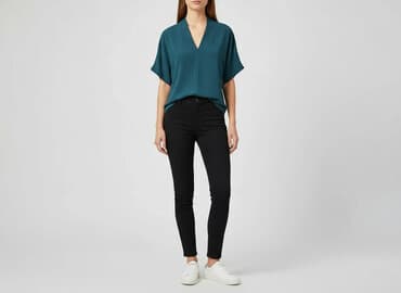 hm bluzki z krótkim rękawem: H&M, Bluzka damska, rozmiar M — 7