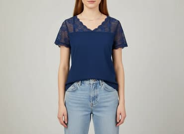 biale bluzki z gipiurą: Bluzka damska, rozmiar S — 5