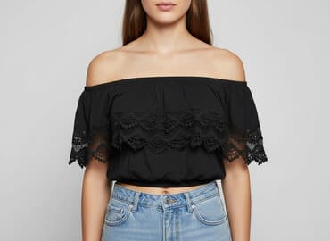cropp bluzki z krótkim rękawem: Forever 21, Top damski, rozmiar S — 7