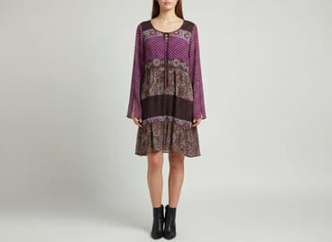 fioletowa sukienka z długim rękawem: Sukienka damska, rozmiar S — 1