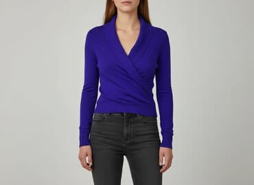 sweter piórkowy na drutach: Sweter damski, rozmiar M — 6