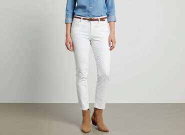 białe rajstopy rossmann: Jeansy damskie, rozmiar S — 7