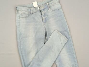 stradivarius spodnie woskowane z wysokim stanem: Spodnie jeansowe, H&M, 12 lat, 122/128, stan - Bardzo dobry — 1