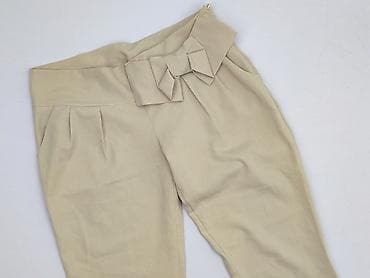 deftones h: Beżowe spodnie damskie z wysokim stanem i kokardą - Krój: eleganckie — 1