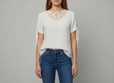 hm bluzki z krótkim rękawem: Bluzka damska, rozmiar S — 5