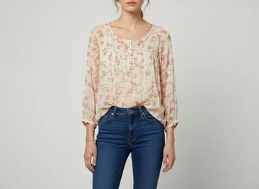 eleganckie bluzki w kwiaty: Indigo, Bluzka damska, rozmiar S — 6