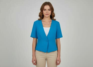 czarne bluzki dekolt v: Marynarka damska, rozmiar S — 5