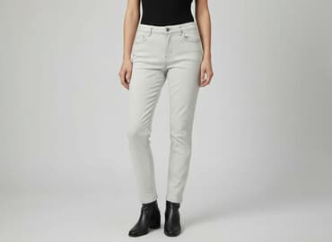 szare szerokie jeansy: Janina, Jeansy damskie, rozmiar S — 6