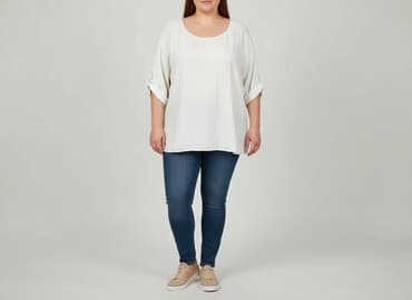 białe bluzki z krótkim rękawem: Women's blouse, size 6XL — 1