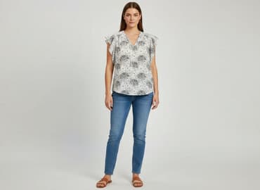 bluzki hiszpanki w kwiaty: Bluzka damska, rozmiar S — 6