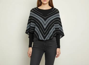 kurtki zimowe damskie c a: Ponczo damskie, rozmiar One size — 5