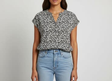 eleganckie bluzki w kwiaty: Janina, Bluzka damska, rozmiar L — 6