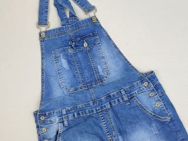 spodnie nabijane ćwiekami: Denim, Ogrodniczki damskie, S — 1