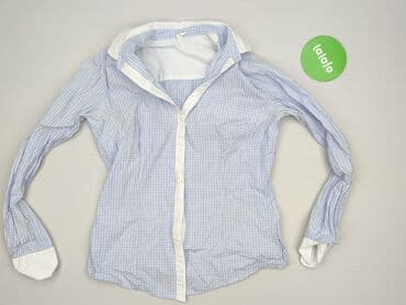 koszula w bialo niebieska krate damska: Women`s shirt, size XS — 3