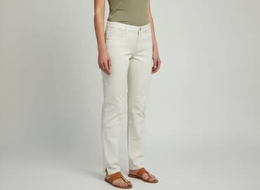 biale trampki ck: Spodnie materiałowe damskie, rozmiar M — 6